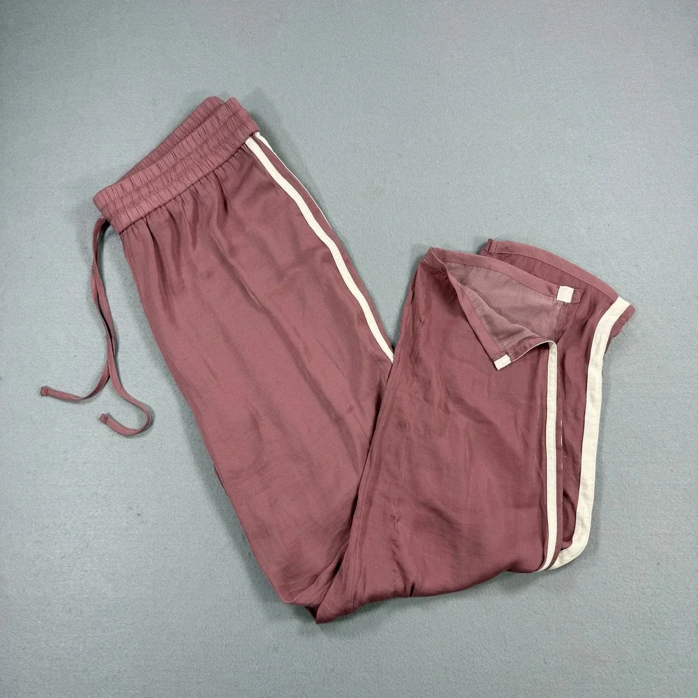 American Eagle Outfitters Pants Womens Large Pink Satin Stripe Lightweight Relax